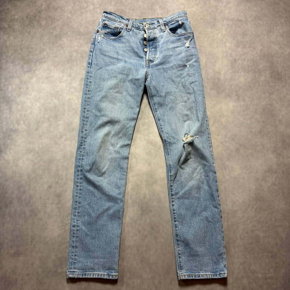 Levi's 501 Original Jeans Womens 26x29 Light Wash Straight Leg 90s